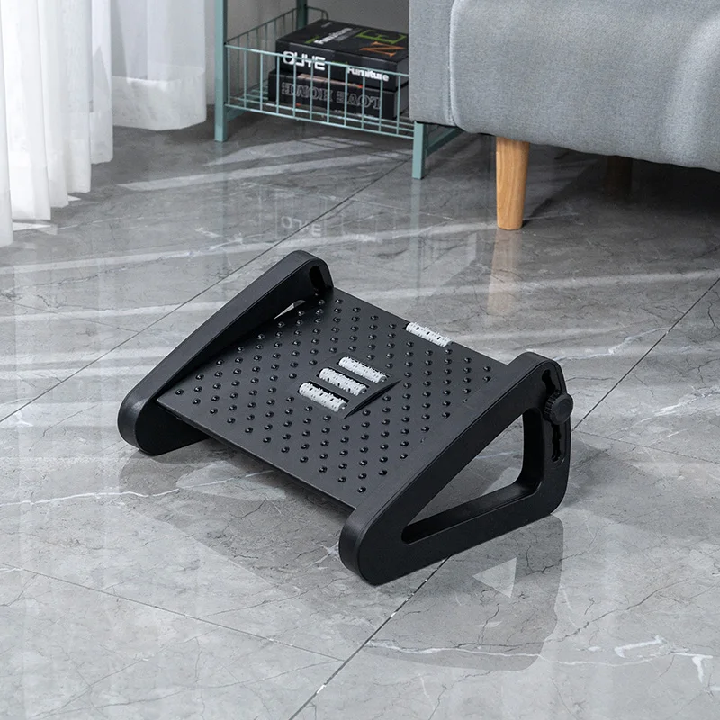 Newest Under desk footrest stool Up and Down Adjustable Foot Rest with Massage Texture and Roller