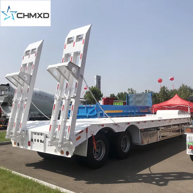 China Factory Used Heavy Equipment Transportation Low Bed Trailer For Heavy Machinery Transporting