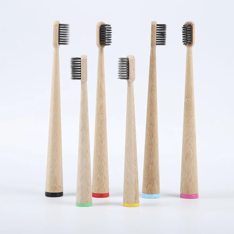 Eco- friendly bamboo handle colorful medium soft bristles bamboo toothbrush