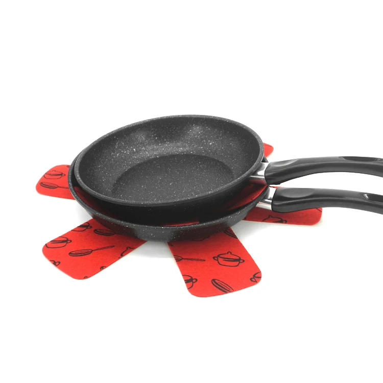 Wholesale  cheap custom logo high quality felt material 12 pcs coaster pan mat felt pot protector