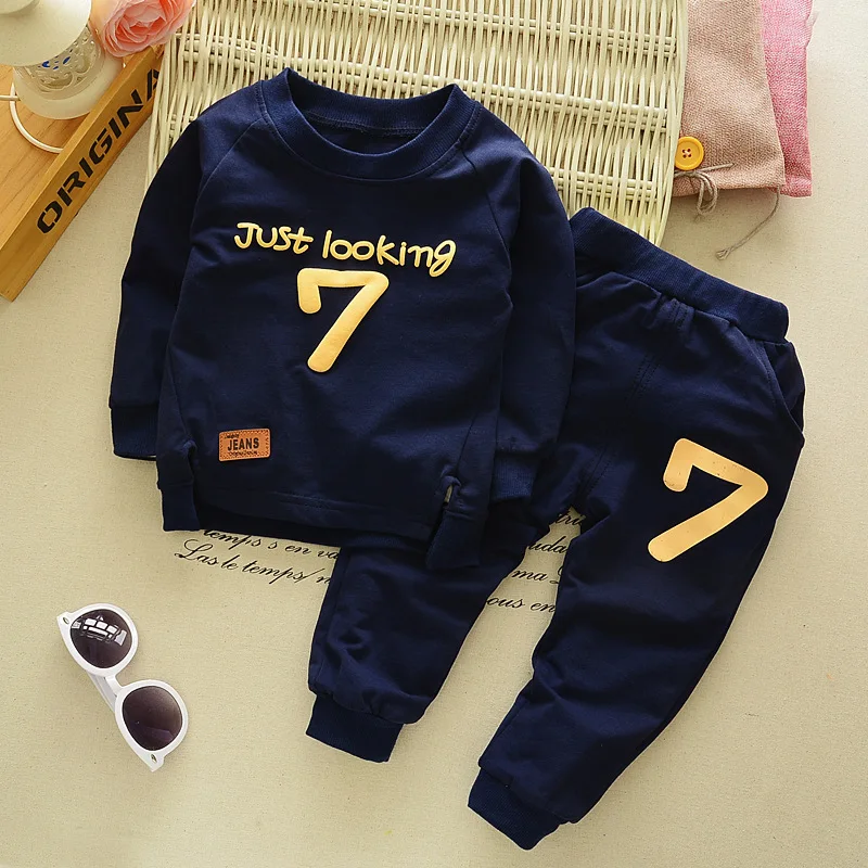 fashion casual autumn number pattern long sleeve 2-5 year baby toddler clothing kids boys clothes