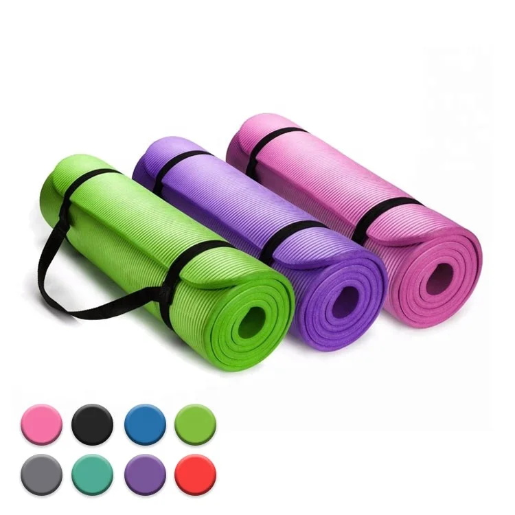 183*61cm*10mm Thick NBR Regular Color Eco Friendly Yoga Mat For Home Gym Fitness Exercise