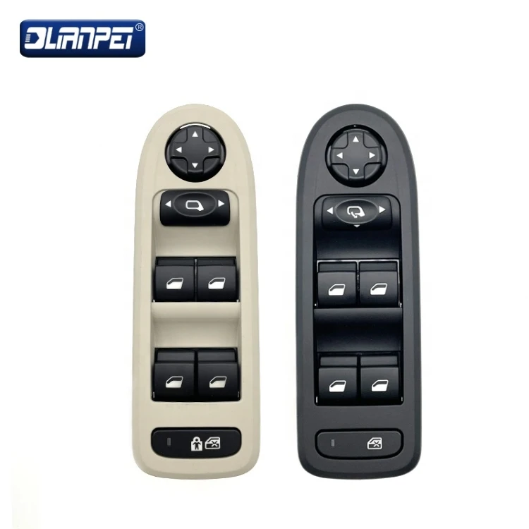 Electric Power Window Master Switch 96666289ZE 98060866Z Window Lifter Switch For Peugeot 408 308 Black And Beige 2 Colors