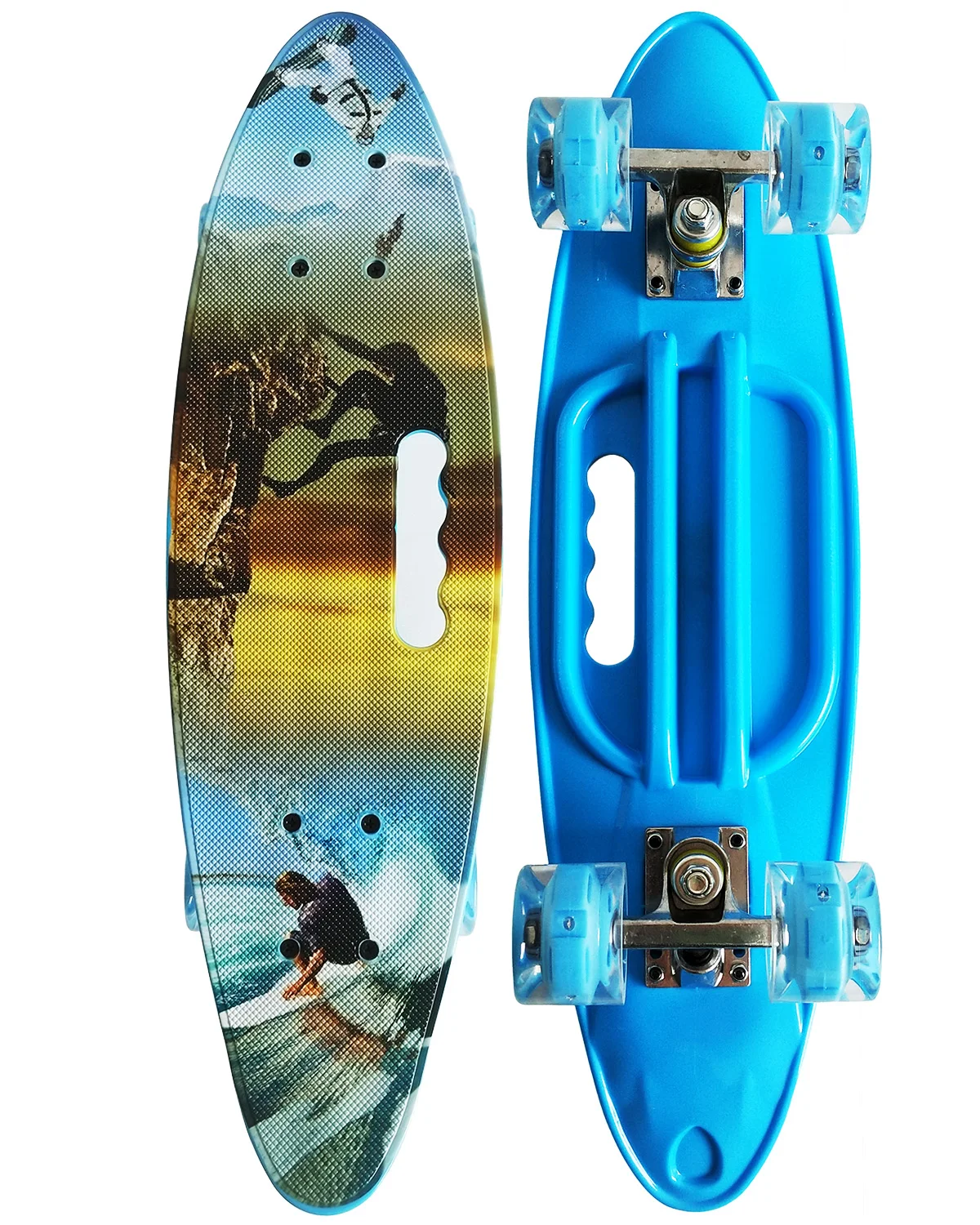 New design pp deck customize complete 24 inch mini plastic twist skateboard with 4 wheels