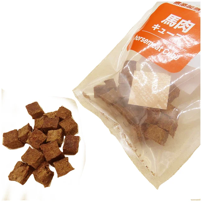 Dried natural treat dog chew horse meat cube from Japan on sale