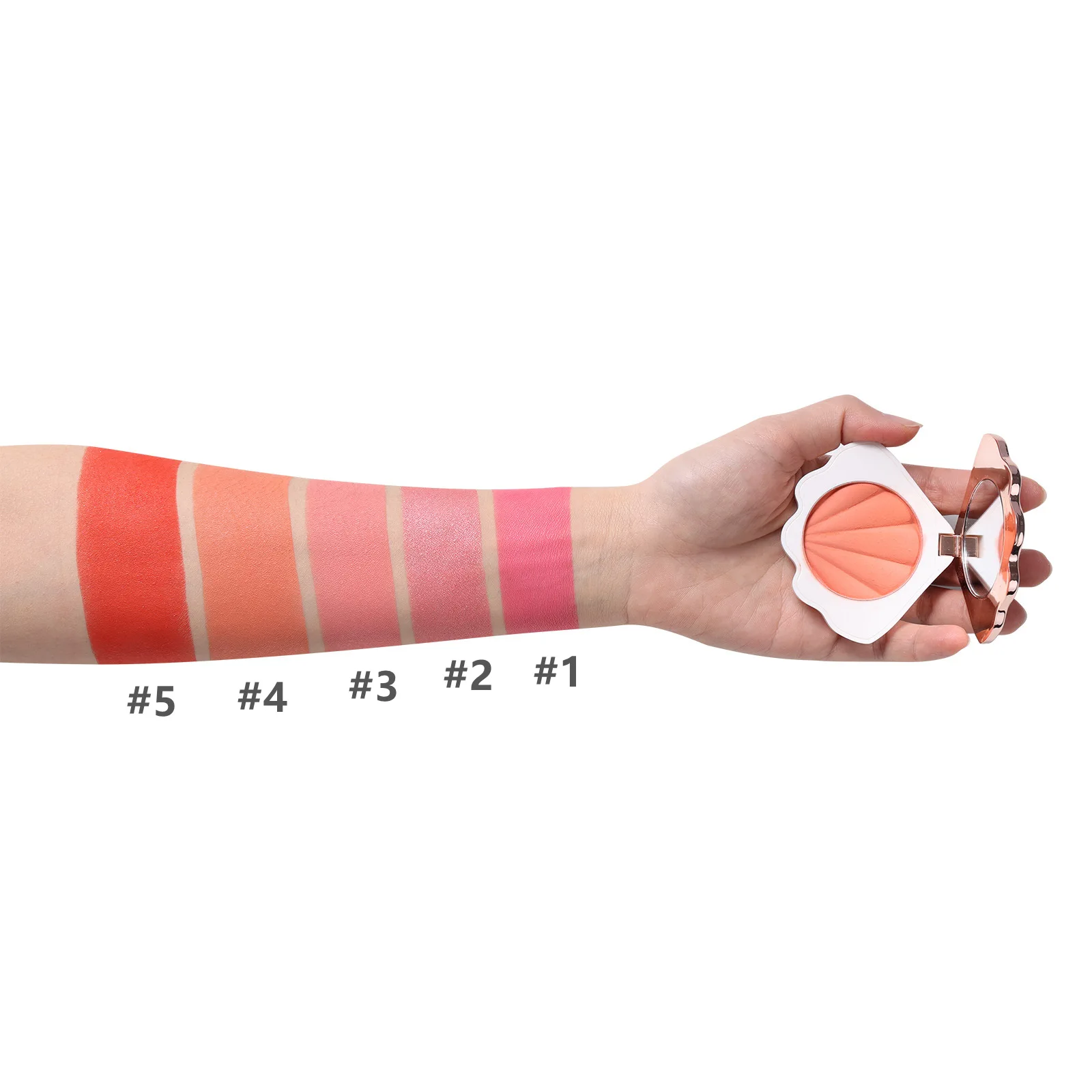 Wholesale Cheek Shell Blusher Creamy Private Label Cosmetics Korean Blush Powder Manufacturer Vegan Rose Orange Blush on OEM
