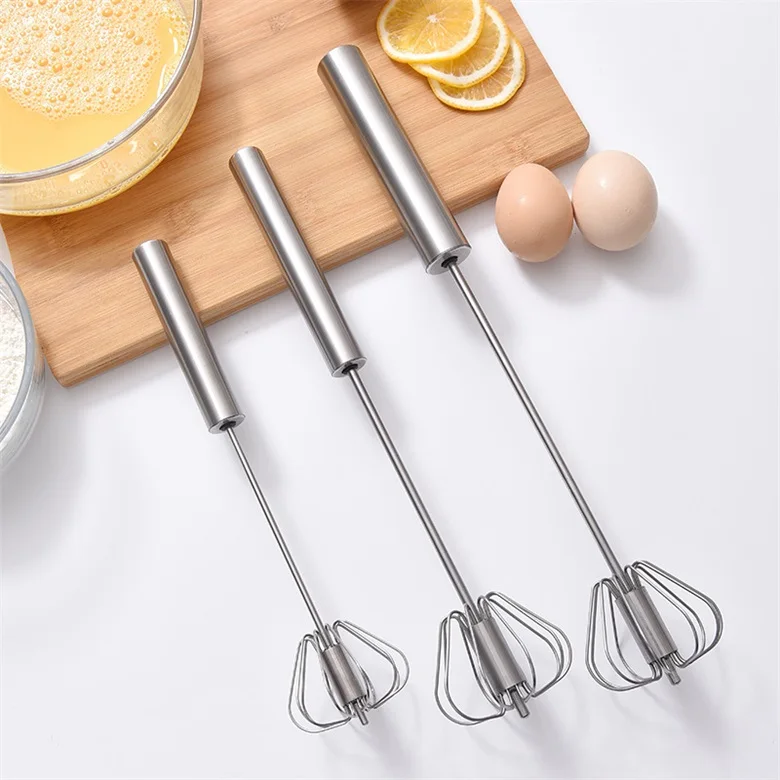 
Hot sale kitchen manual egg beater stainless steel semi automatic hand blender for egg whisk 