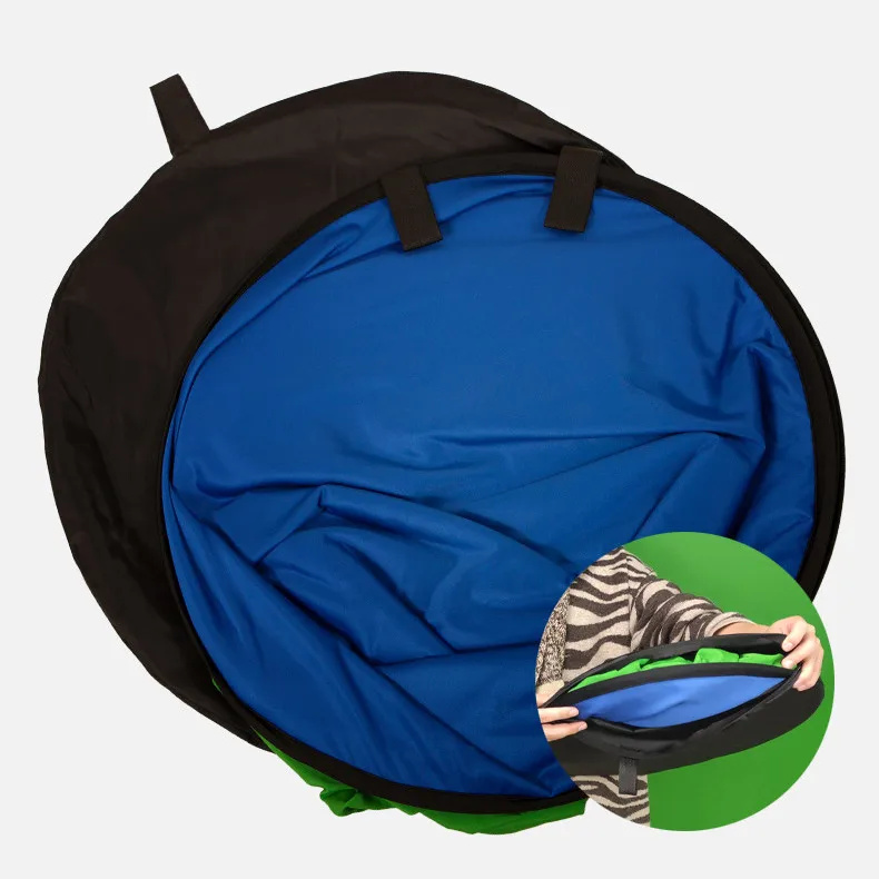 Collapsible Double Side Blue Green Screen Solid Color Photography Backdrop Polyester Online Live Stream Video Studio Backgrounds