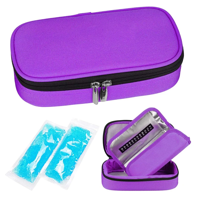 diabetic medical insulin insulated organizer, portable insulin cooling case diabetic pouch with ice pack