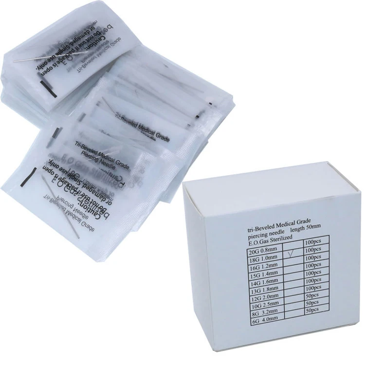 Kissure Medical Grade 316 Surgical Steel Tattoo Piercing puncture Needle  for Piercing Supplies Piercing Kit Body Piercing Tool