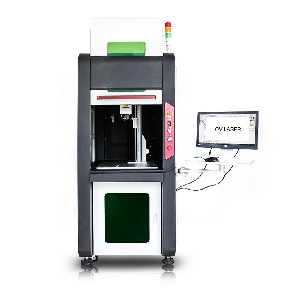 Enclosed Fume Extractor JPT MOPA Fiber Laser Stainless Steel Color Laser Engraving 60W Fiber Laser Marking Machine for Sale