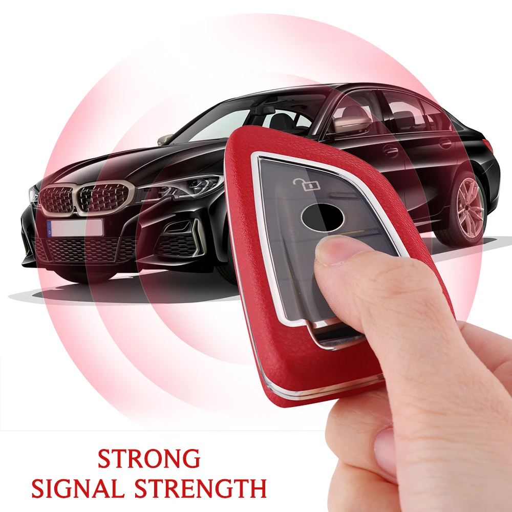 For BMW leather Key Fob Cover 2/3 button key shell fit for  X1 X3 X5 X6 /1/new 2  travel/ 5/7 Series car key case