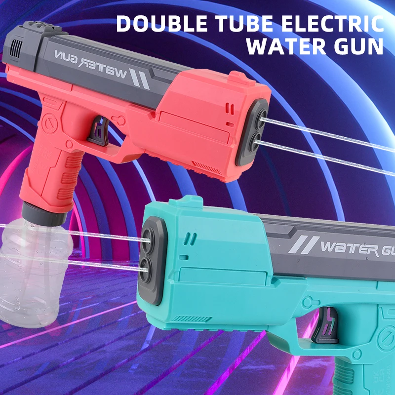 NEW 2023 Chenghai SamToyCn Wholesale Electric Double Jet Hole Summer Outdoor Garden Automatic Battery Powered Water Gun for Kid
