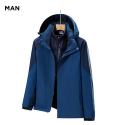 2022 winter 3 in 1 with removable sleeves fleece lining down jacket