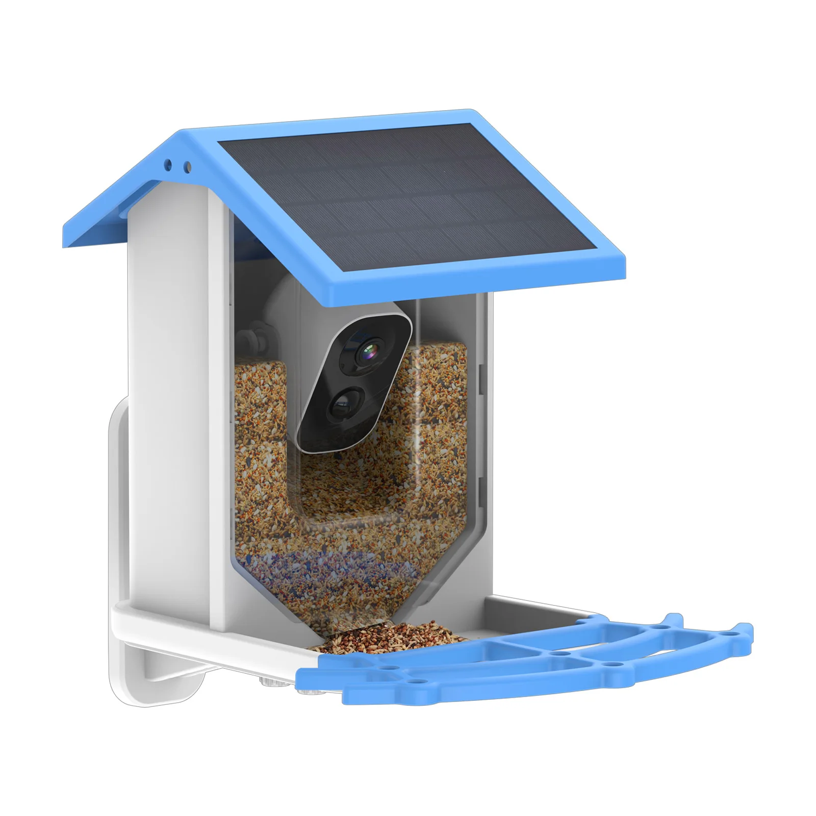 Newest Outdoor Waterproof Automatic Smart Bird Feeder With Wifi Camera AI Recognize Solar Powered Charging