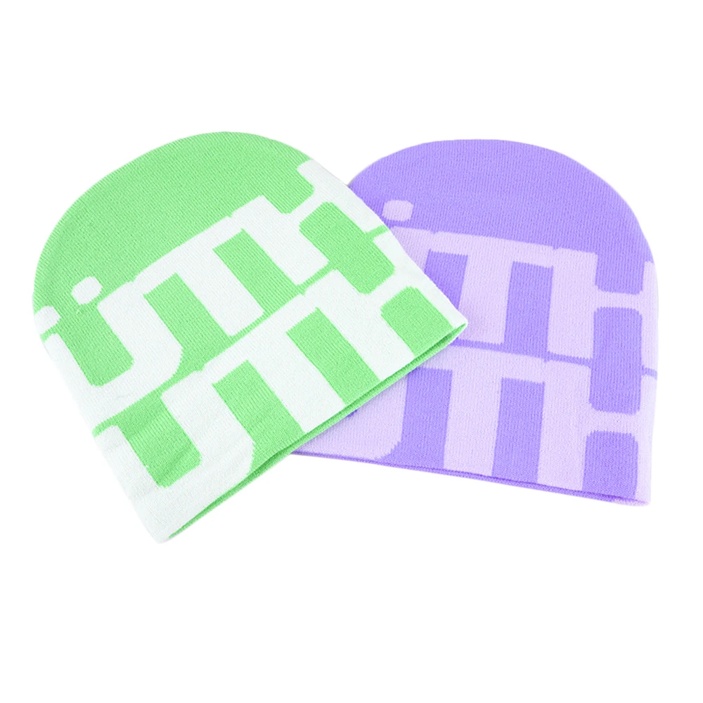 Новый дизайн, модные облегающие шапки унисекс на заказ, теплые вязаные зимние шапки, жаккардовая облегающая шапка с логотипом