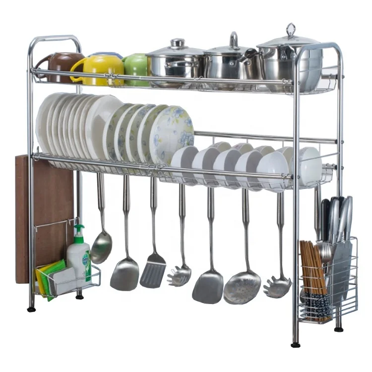 HELI Гуандун поставщик Одноместный контактный зажим из нержавеющей стали (яруса и 2 яруса Sinkin сушилка для посуды Caddy с сушилкой для посуды
