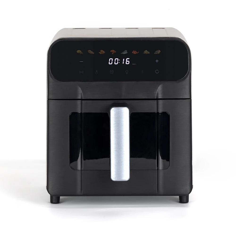New Design Visual Glass Smart Temperature Adjustment Fryers Household Touch Panel Digital Oil Free 6L Air Fryer for Home Use