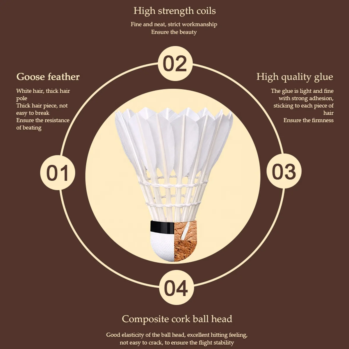 ALP 809 A Class Quality Badminton White Shuttlecock Goose Feather 12pcs/Tube For Pro Training Outdoor Indoor Match