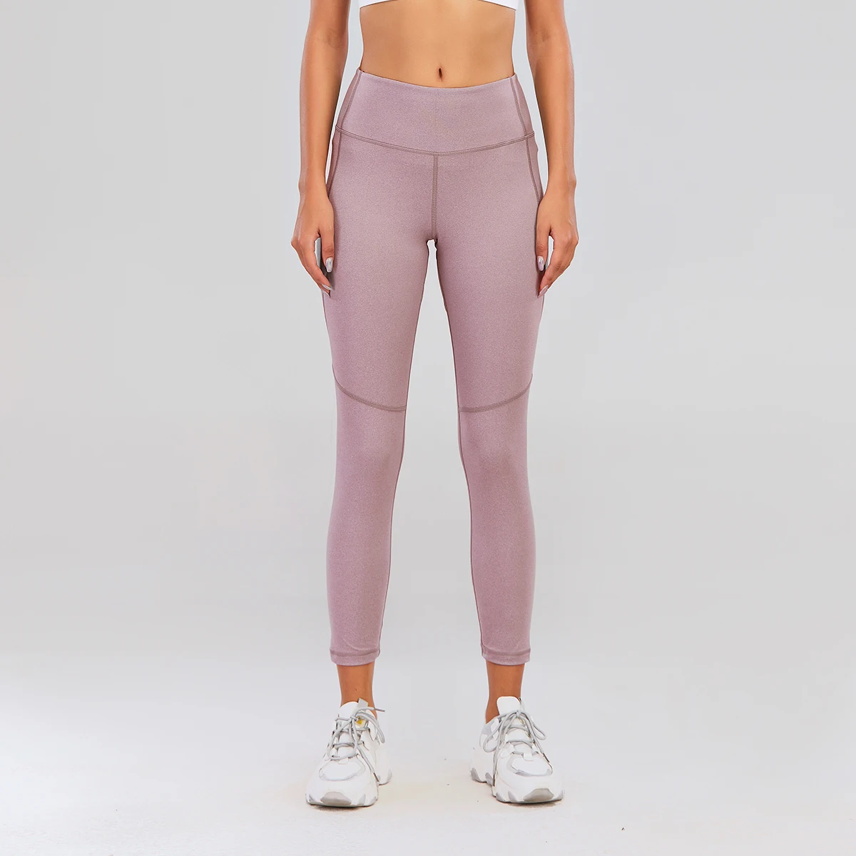 Wholesale custom logo nylon spandex workout leggings womens heather color contour line butt lifting yoga pants custom tights