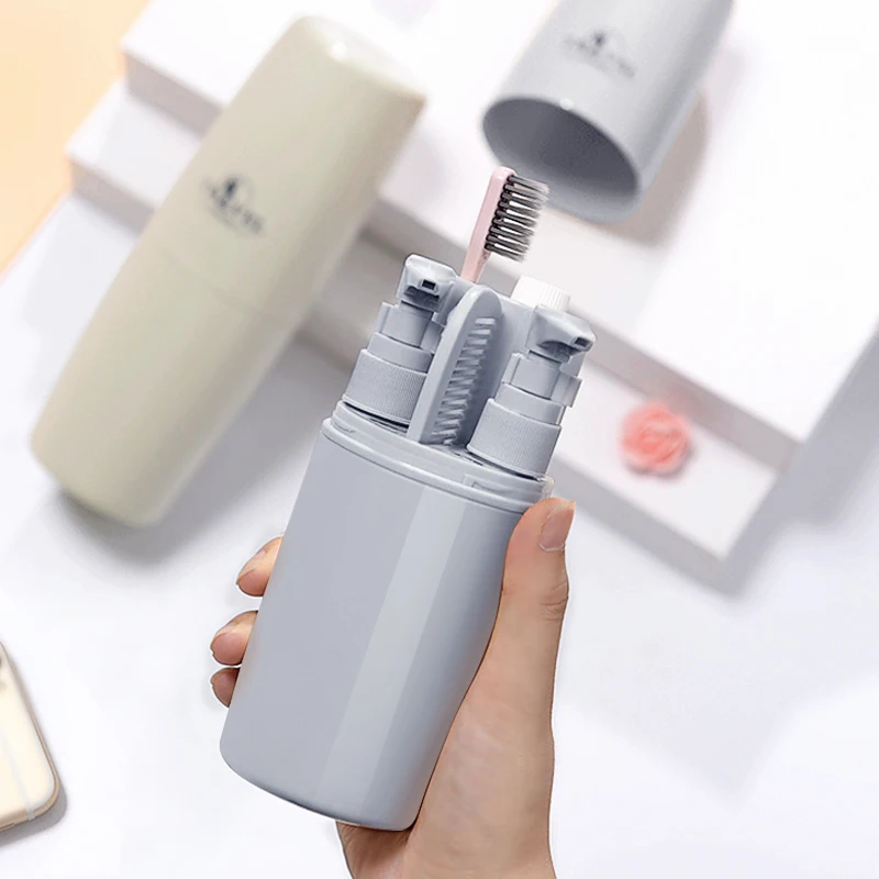 Экологичный косметический портативный пластиковый дорожный набор, дорожный держатель для зубной щетки и зубной пасты, Дорожный Чехол для зубной щетки