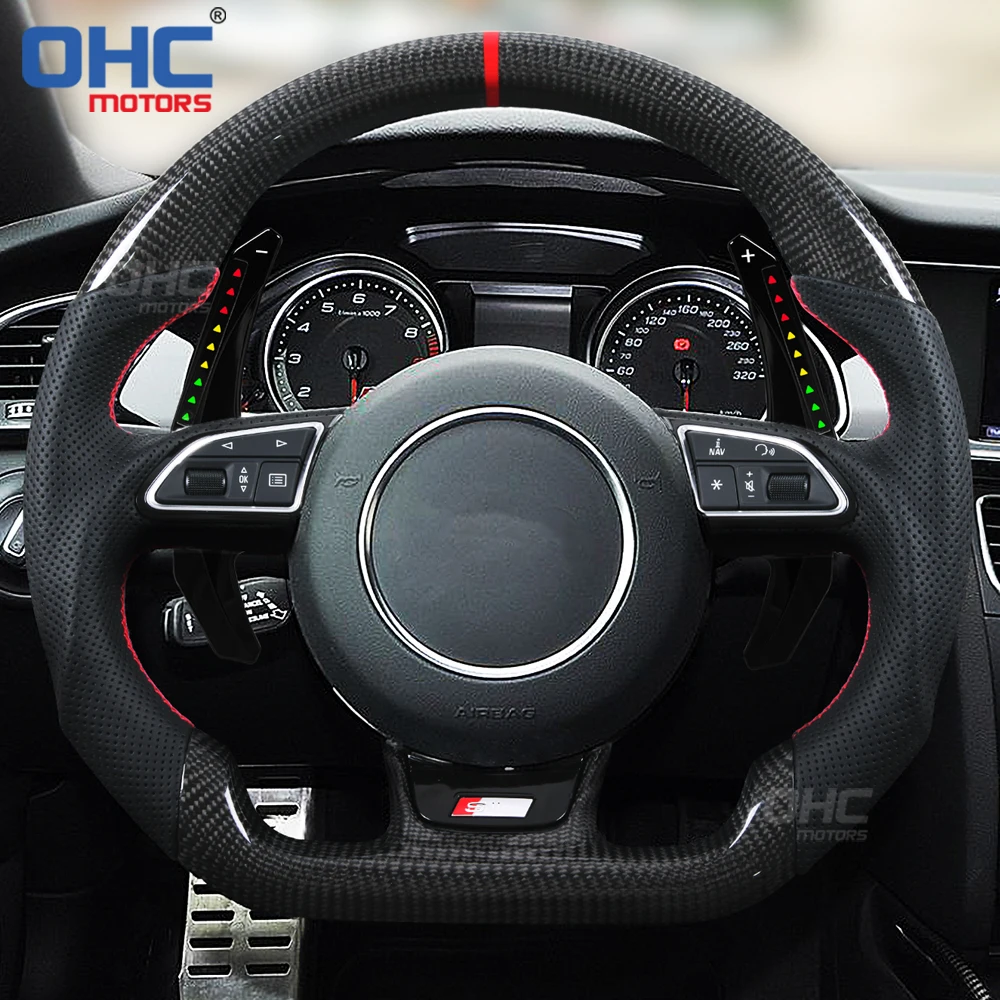 Steering Wheel shift paddle for audi A3 S3 A4 S4 B8 A5 S5 A6 S6 A7 S7 A8 S8 Q3 Q5 Q7 RS4 RS5 RS7 11-17 LED paddle shifter