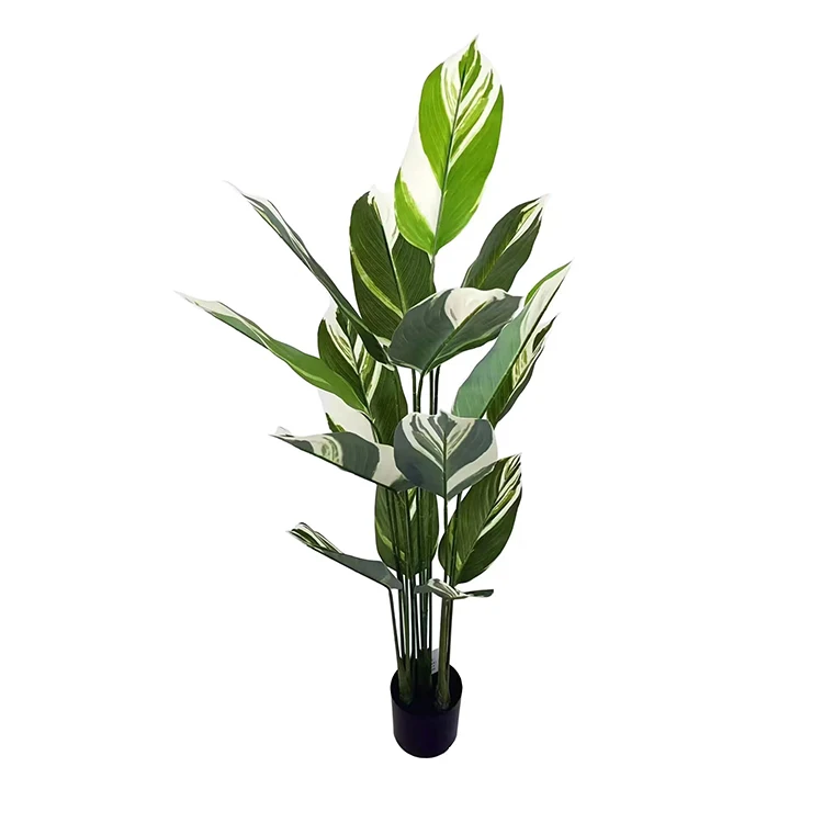 Fake Bird of Paradise Decoration Plant Plastic Traveler Artificial Tree Leaves Banana