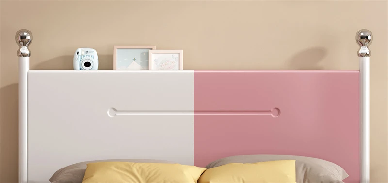 Modern Kids Bedroom Furniture King Size Button Tufted Tall Headboard Upholstered White Leather Side Lift Children Storage Bed