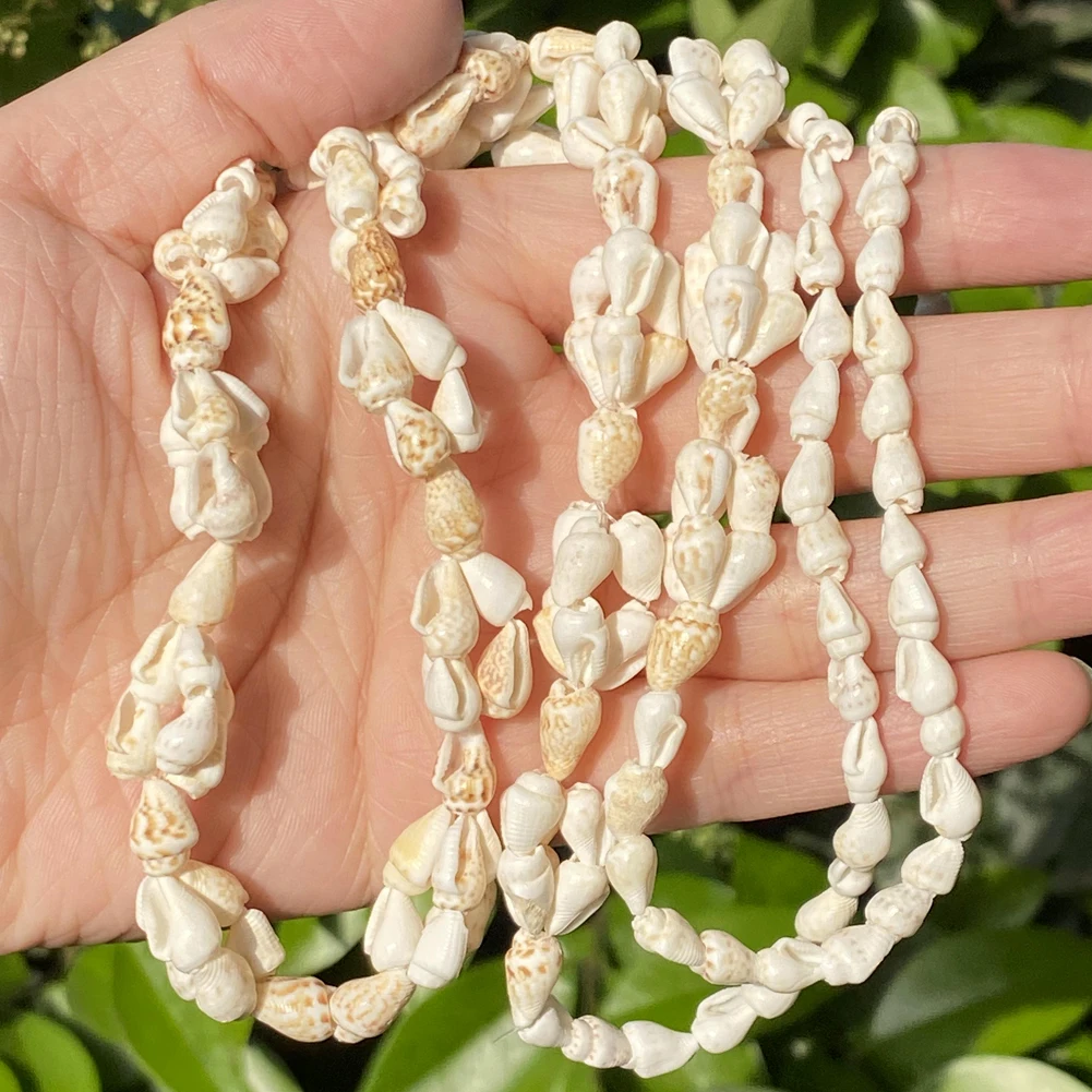 Natural Solid Color Shell Necklace Summer Beach Seashells Bohemian Women Seashell Choker Necklace Pendants Handmade Jewelry