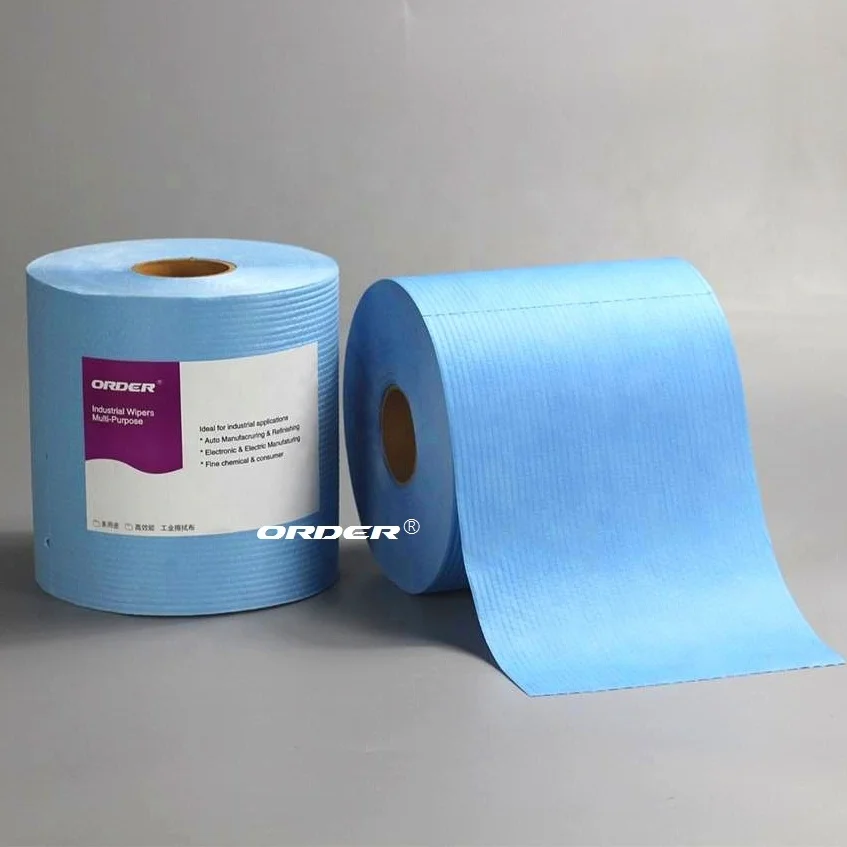 Factory Custom Creped wood pulp laminated spunlace nonwoven replacement of dupont clean wiper cleaning wipes