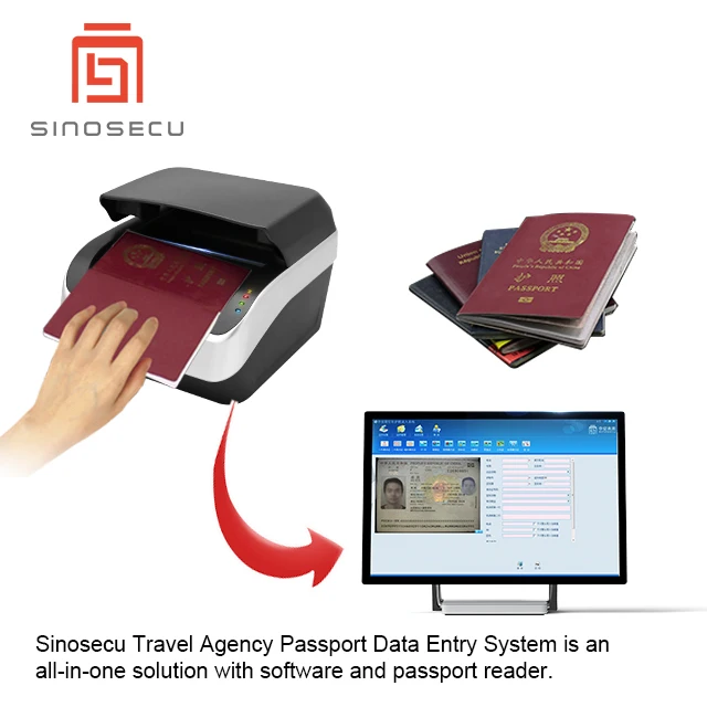 Sinosecu Travel Agency Passport Data Entry System is an all-in-one solution with software and passport reader