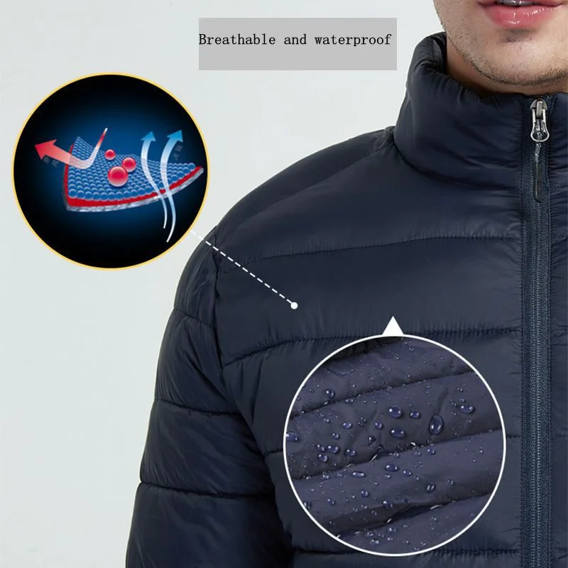 Unisex S-6XL 21 Heating Zones USB Rechargeable Lightweight Heater Coat Outdoor Hooded Windproof Insulated Heated Jacket
