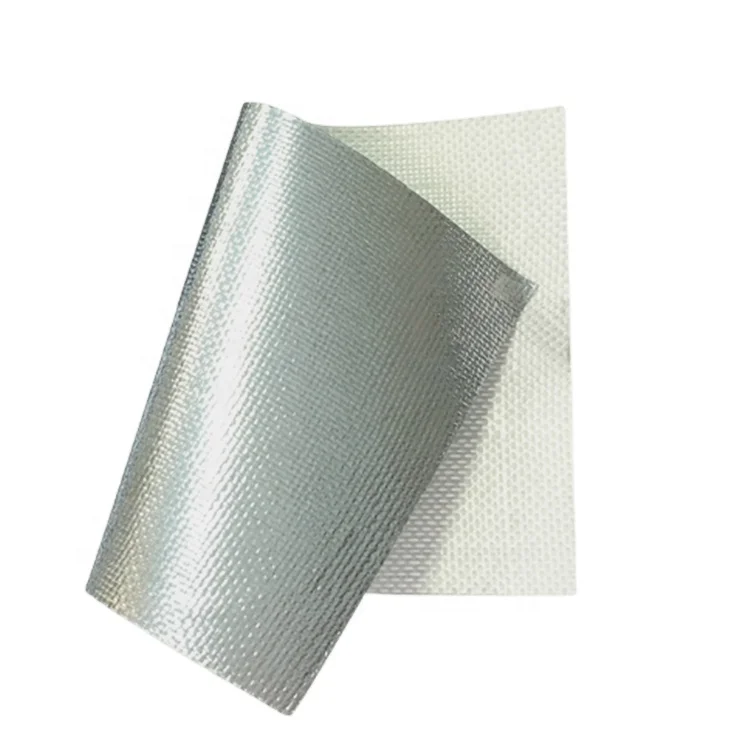 A2 fireproof Thermal insulation Sun reflective aluminum foil fiberglass fabric for long distance pipeline heat protection