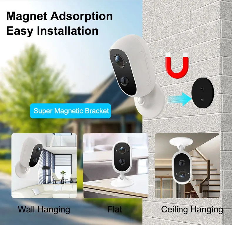 Wireless Rechargeable Wifi Battery Security Camera Battery Powered Cctv Camera