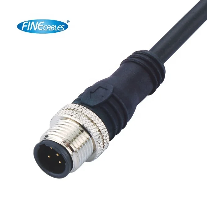 Compatible Electrical Molded Waterproof Power S Code Straight Female M12 Connector