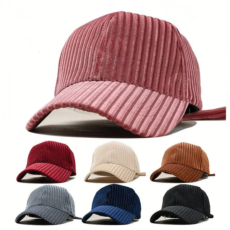 Colourful Blank Velvet Corduroy  Hip Hop 6-panel Baseball Cap for Adult Teenagers
