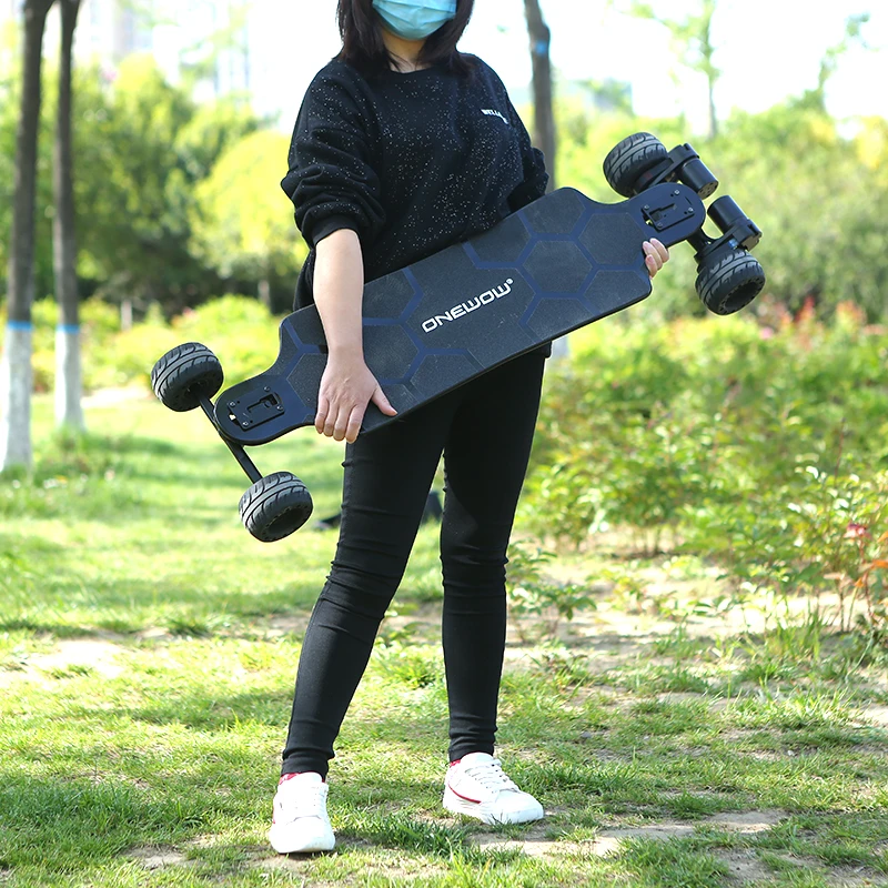 Super Powerful 4400W dural belt drive Top speed 55kms/h Electric Skateboard with 115mm rubber wheels in hot sales!