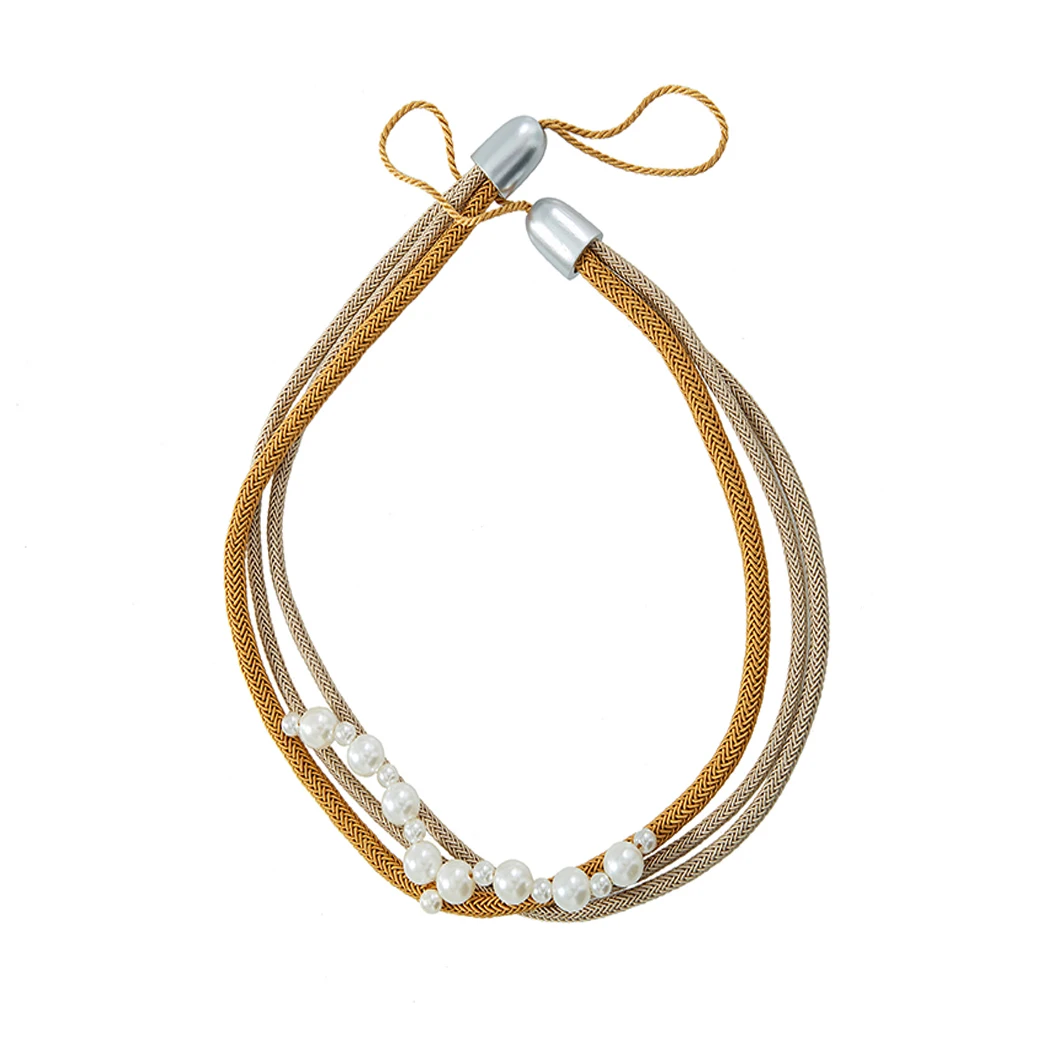 Curtain rope set with frappe pendant Curtain Tie Back with Pearl Easy Installation