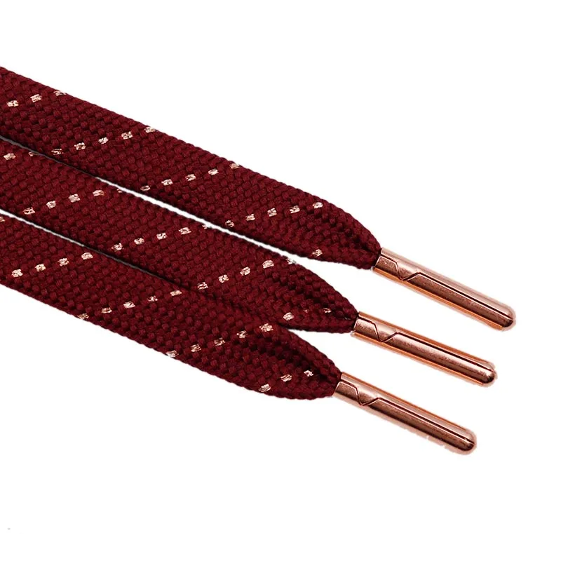 Weiou shoelace Company elegant  flat  gold metallic shoelaces