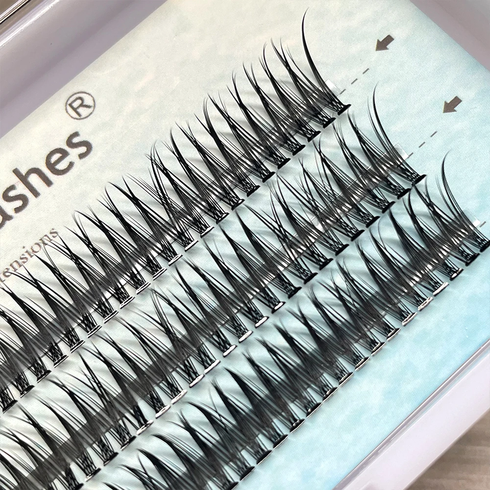 Diy Single Korean Lash Extensions Pre-Cut Segments Lashes Hand Made Natural 3D Accept Customized Oem Odm Segmented Eyelashes