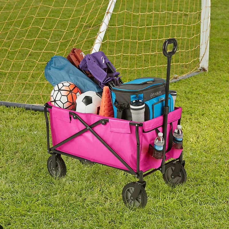 Wholesale Steel 600d Camping Garden Transport Folding Cart Collapsible Kids Wagon folding camping trolley cagon cart folding