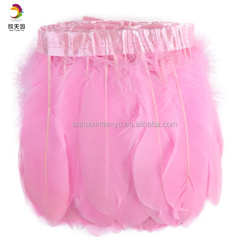 Clothing Garments White Feathers Trim Goose Feather Fringe for Sale