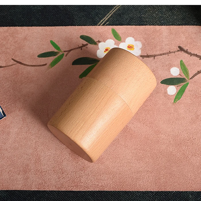  Fancy Round wood lid cylinder boxes tube packaging paper for tea coffee bamboo box round