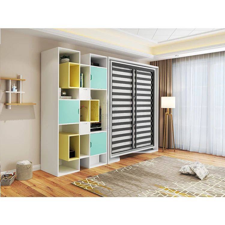 Modern style hidden queen king size desk single cabinet murphy bed king size single bed with storage