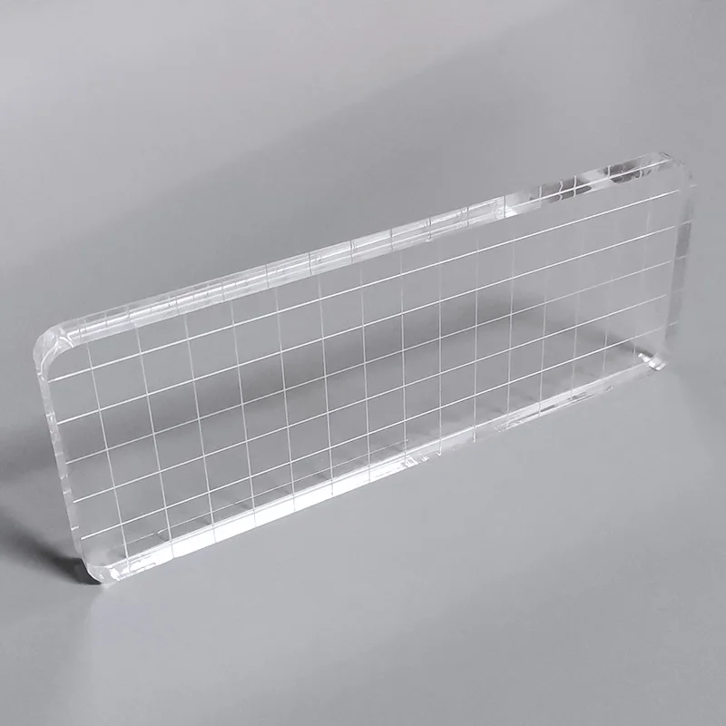 Long Acrylic Stamping Block Clear Acrylic Stamp Block with Grid Lines