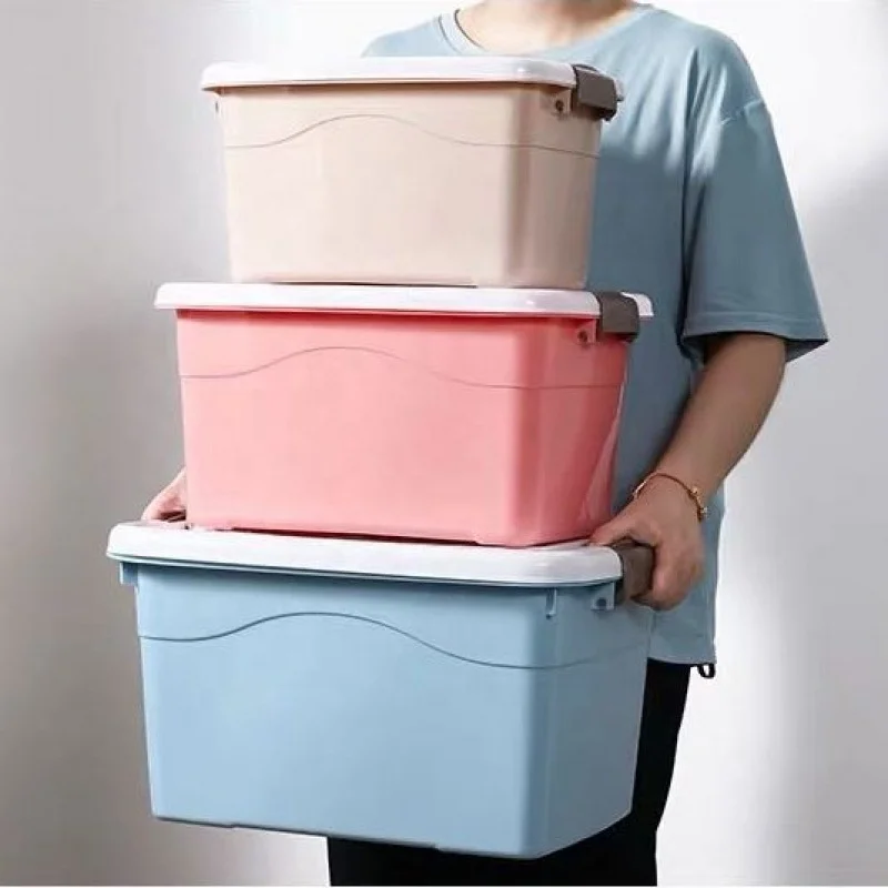 Storage Box Large Plastic Container Household Items Daily Storage Box Transparent Clothing Storage Box Home Organizer