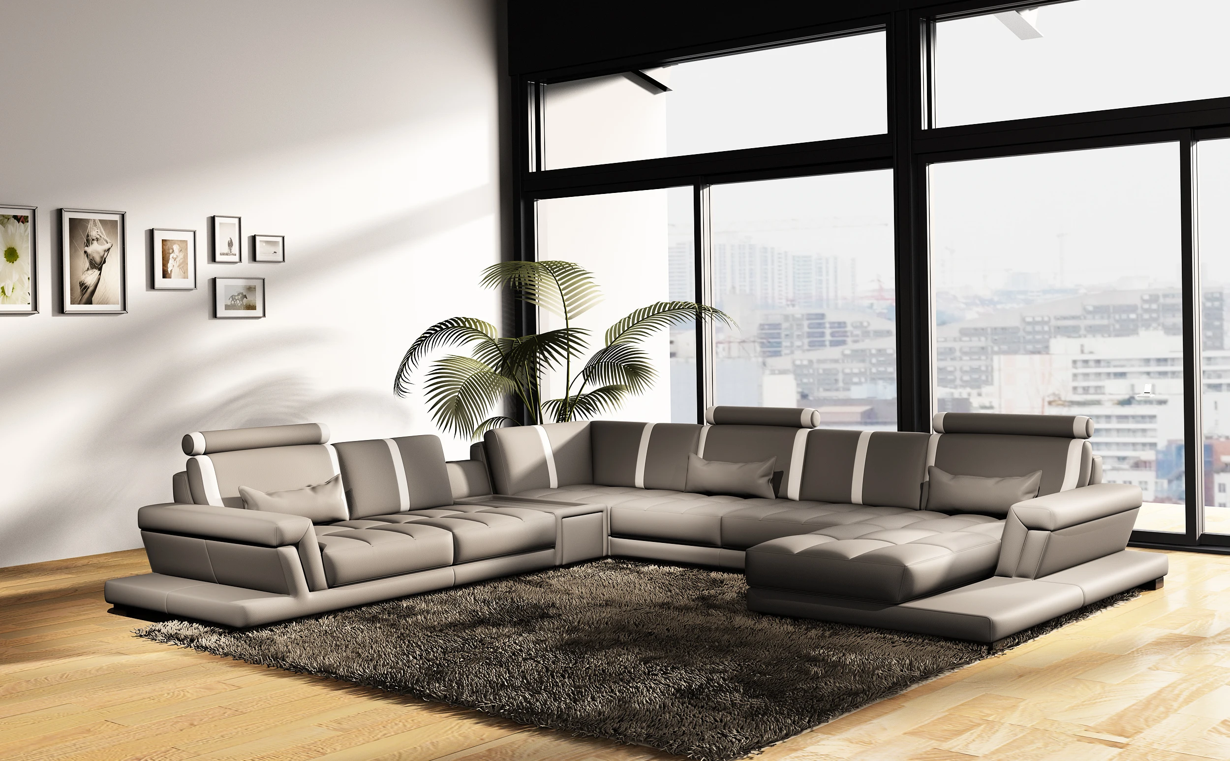 Evergo 2021 Modern Multifunctional Sofa Set with Led Light