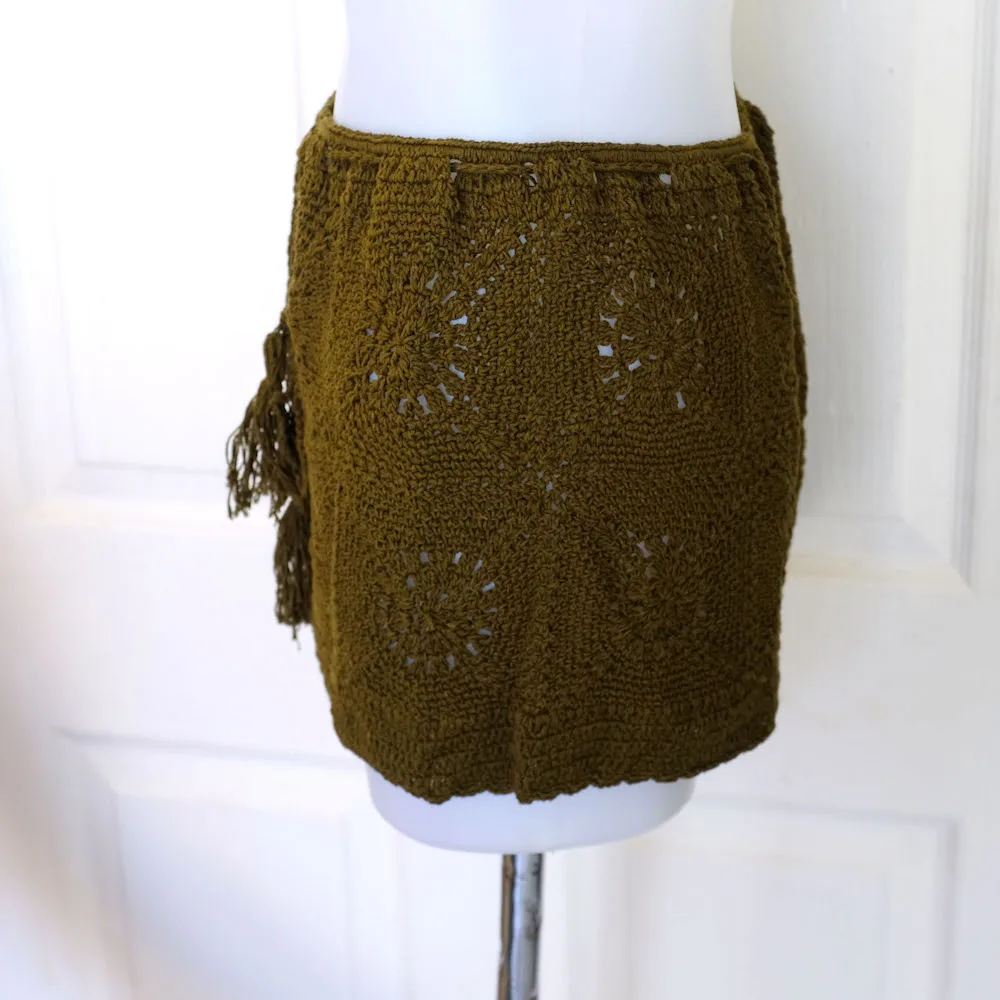 Green Army Crochet Short Pants