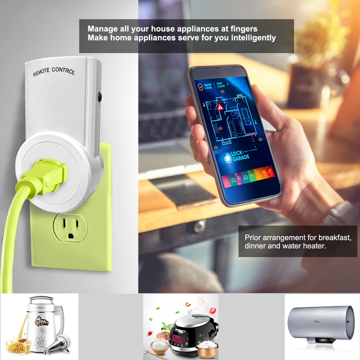 2 Pack Australia/Argentina Smart Home Wireless Electronic Power Outlet Remote Control Plug