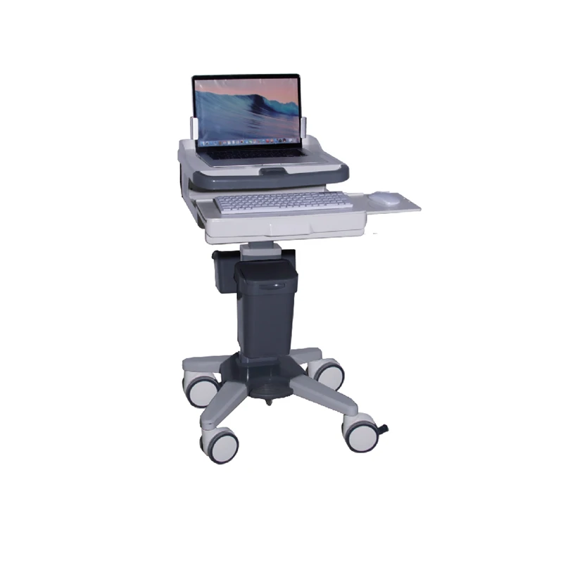 Hospital Mobile Nursing Medical Workstation Trolley Height Adjustable Mobile Computer Cart